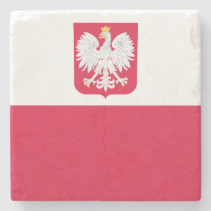Poland Flag Stone Coaster