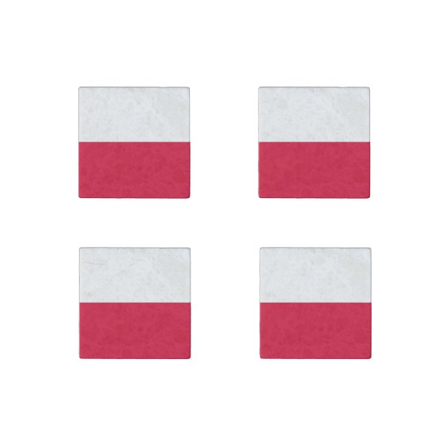 Poland Flag Stone Magnet (Front)