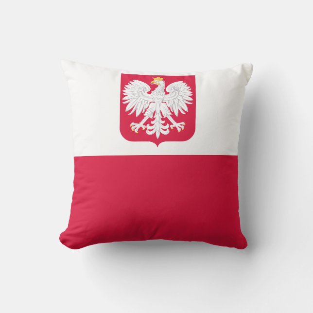 Poland Flag Throw Pillow (Front)