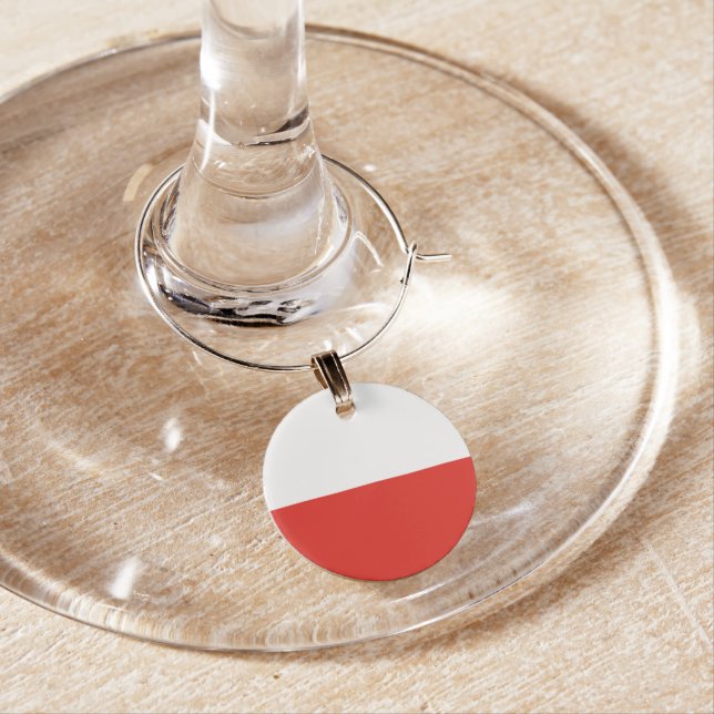 Poland flag wine charm (In Situ)