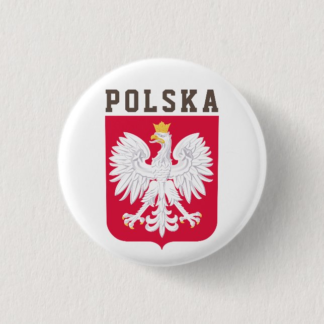 Poland flag (with coat of arms) button (Front)