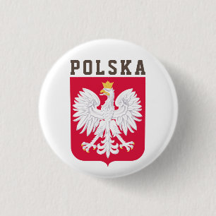 Poland flag (with coat of arms) button