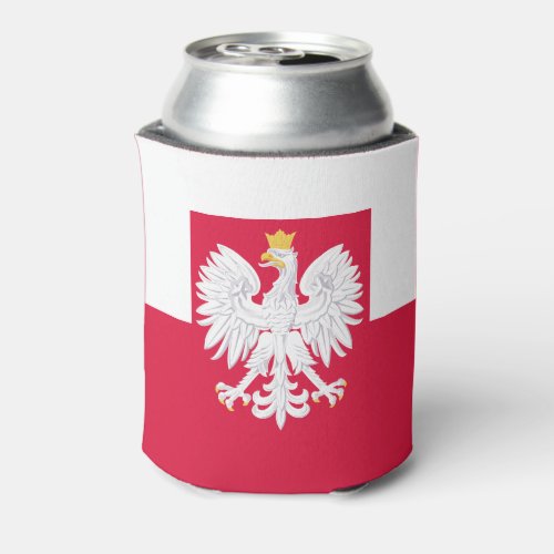 Poland flag with coat of arms can cooler