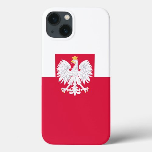 Poland flag with coat of arms iPhone 13 case
