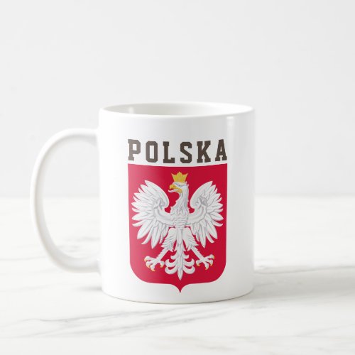 Poland flag with coat of arms coffee mug