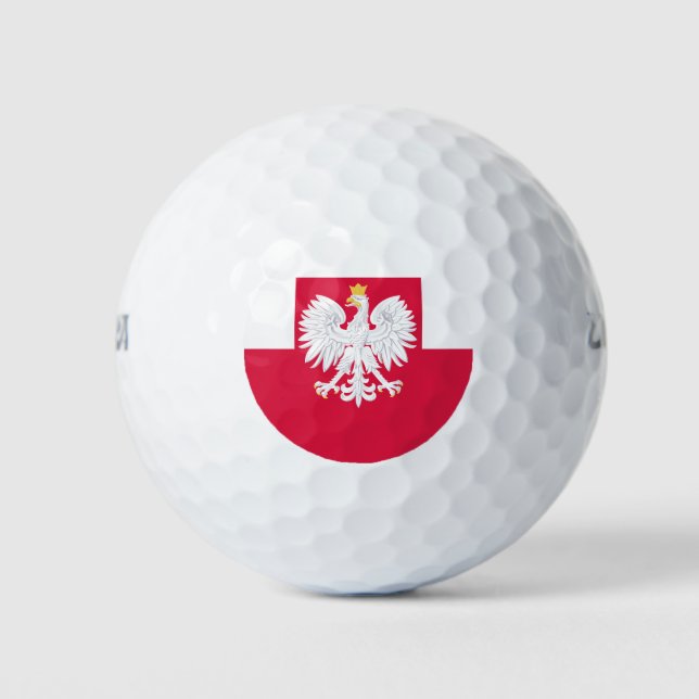Poland flag (with coat of arms) golf balls (Front)