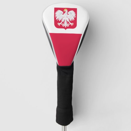 Poland flag with coat of arms golf head cover
