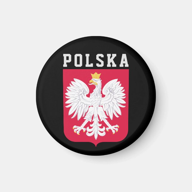 Poland flag (with coat of arms) magnet (Front)