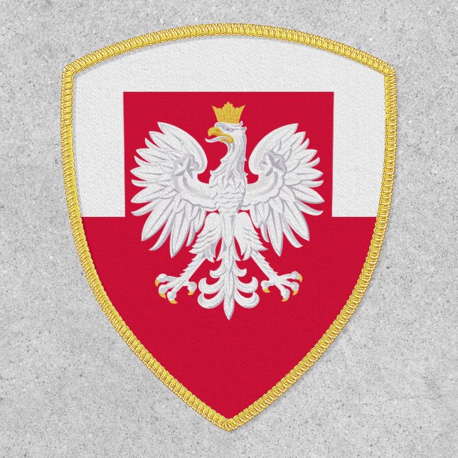 Poland flag (with coat of arms) patch (Front)