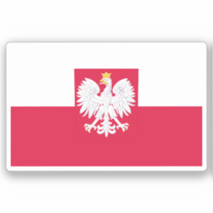 Poland flag (with coat of arms) sticker