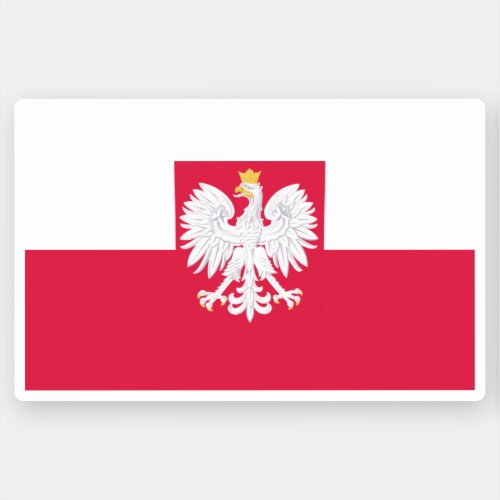 Poland flag with coat of arms sticker