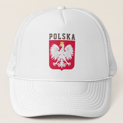 Poland flag with coat of arms trucker hat