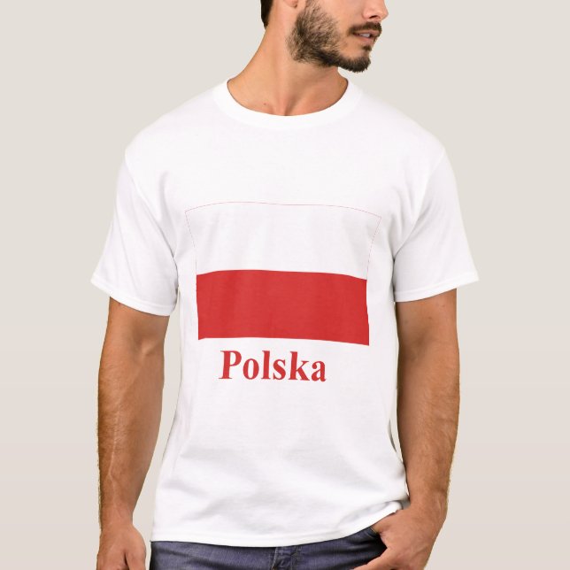 Poland Flag with Name in Polish T-Shirt (Front)