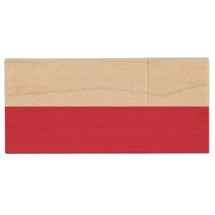 Poland Flag Wood Flash Drive