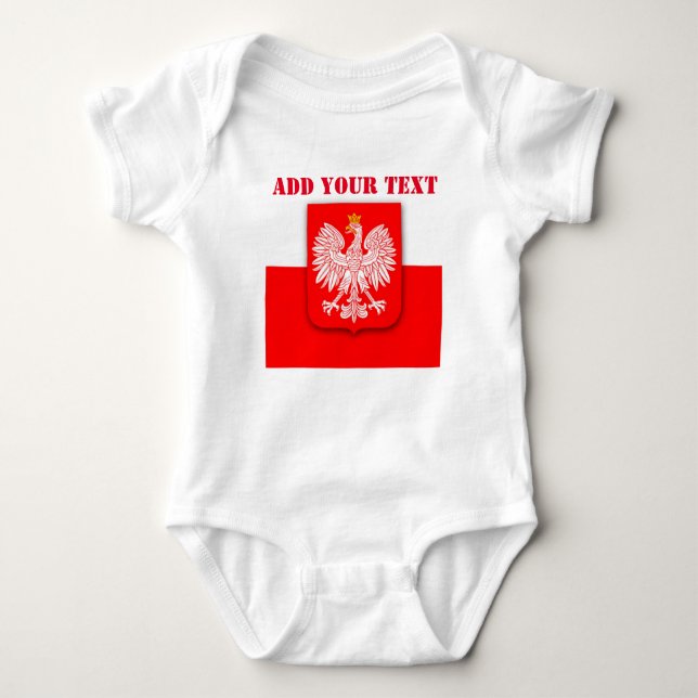 Poland Flag World Cup 2022 Football Soccer Baby Bodysuit (Front)