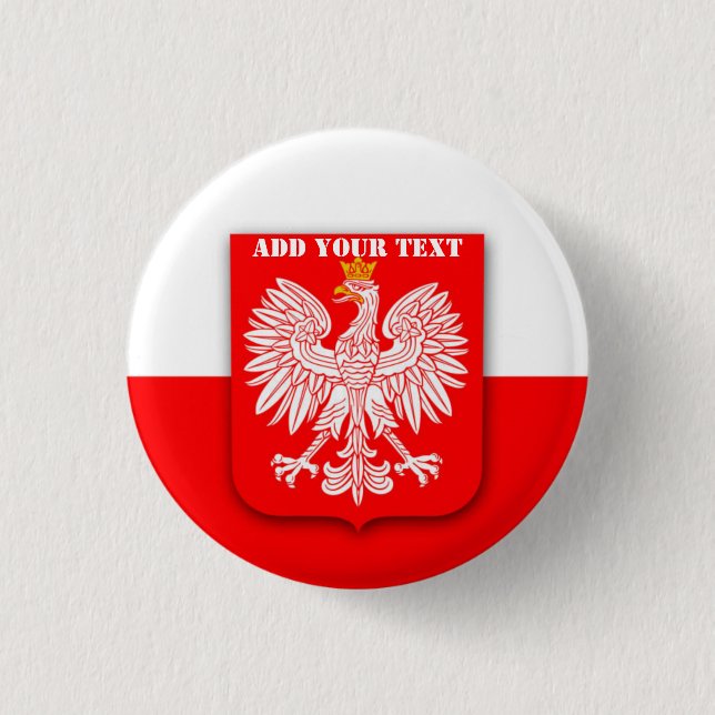 Poland Flag World Cup 2022 Football Soccer Button (Front)