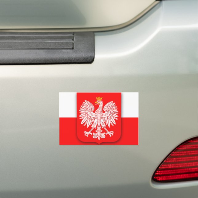 Poland Flag World Cup 2022 Football Soccer Polska  Car Magnet (In Situ)