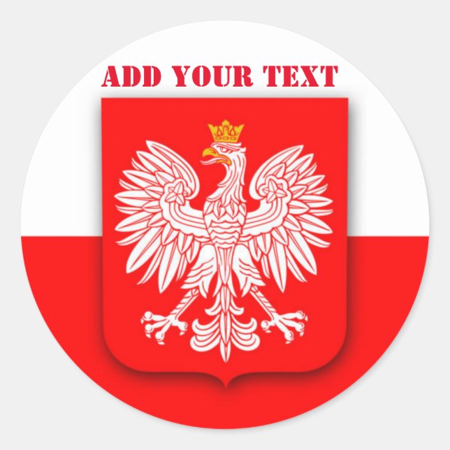 Poland Flag World Cup 2022 Football Soccer Polska Classic Round Sticker (Front)