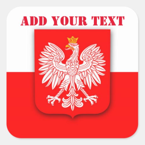 Poland Flag World Cup 2022 Football Soccer Polska Square Sticker