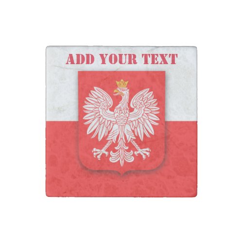 Poland Flag World Cup 2022 Football Soccer Polska Stone Magnet