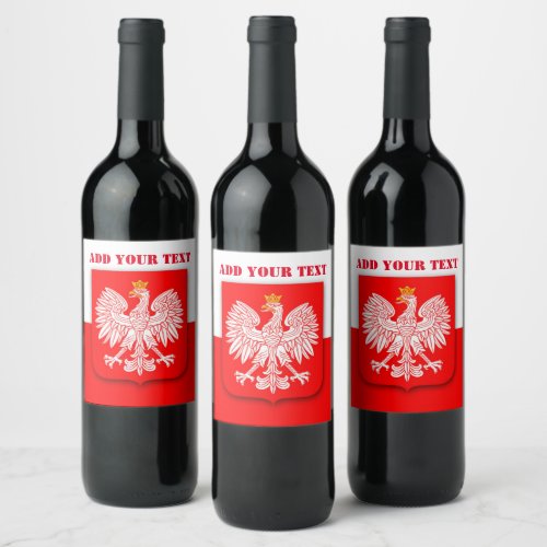 Poland Flag World Cup 2022 Football Soccer Polska Wine Label