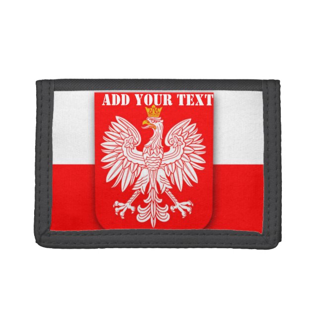Poland Flag World Cup 2022 Football Soccer Trifold Wallet (Front)