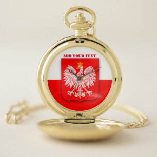 Poland Flag World Cup 2026 Football Soccer Polska Pocket Watch