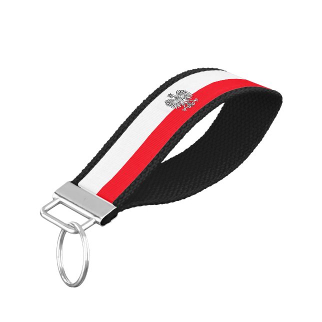 Poland flag wrist keychain (Angled Down)