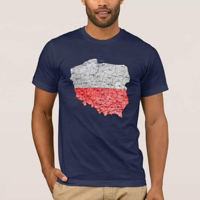 Poland Flagcolor Map T-Shirt (Front)