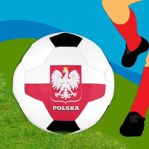 Poland Football Emblem  Polish Flag  Sports Soccer Ball