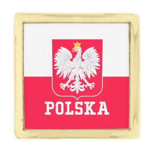 Poland Gold Finish Lapel Pin