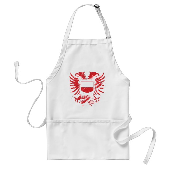 Poland Grunged Adult Apron (Front)