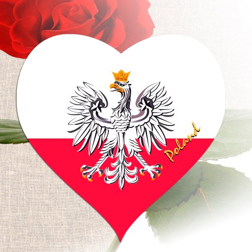 Poland Heart Sticker Patriotic Polish Flag Heart Sticker