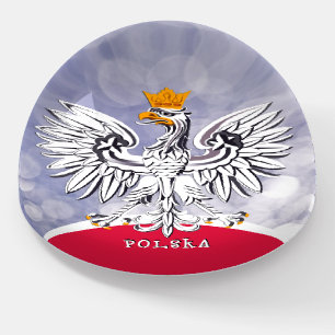 Poland Holiday, Dome, patriotic Eagle, Polish Flag Paperweight
