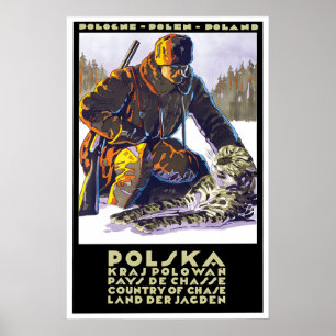 Poland Hunting Poster Country of chase Vintage