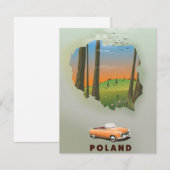 Poland Illustrated travel poster print. (Front/Back)