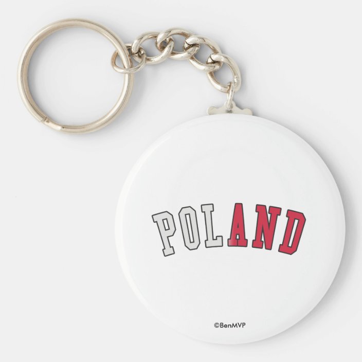 Poland in National Flag Colors Key Chain