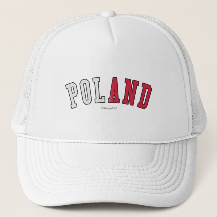 Poland in National Flag Colors Trucker Hat