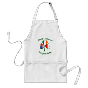 Poland Irish American Flags Shamrock Personalized Adult Apron