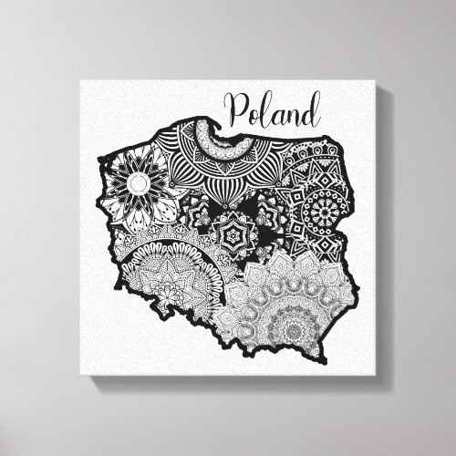 Poland Mandala Map    Canvas Print