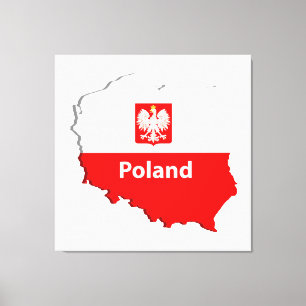 Poland map canvas print