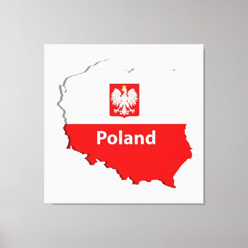 Poland map canvas print