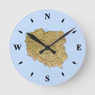 Poland Map Clock