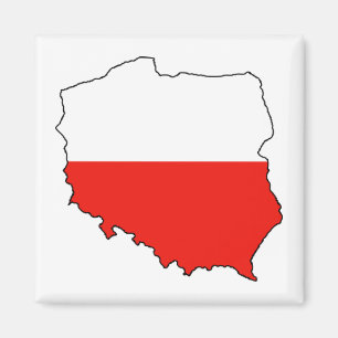 Poland Map-Flag Magnet