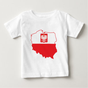 Poland Map In Polish Colors Baby T-Shirt