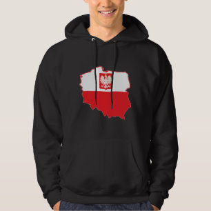 Poland Map In Polish Colors Hoodie