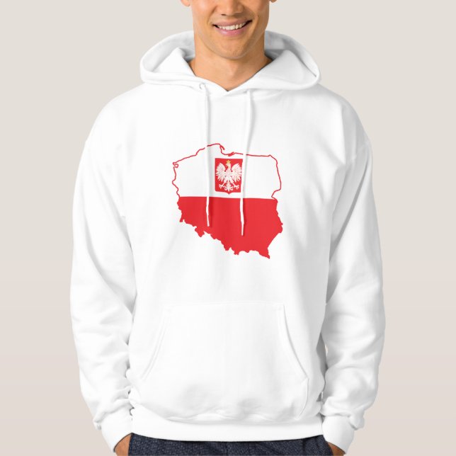 Poland Map In Polish Colors Hoodie (Front)