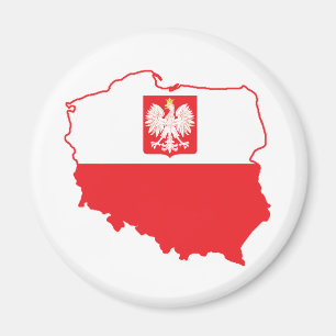 Poland Map In Polish Colors Magnet
