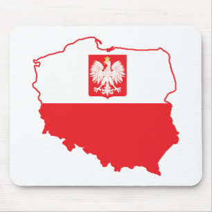 Poland Map In Polish Colors Mouse Pad