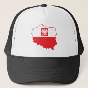 Poland Map In Polish Colors Trucker Hat